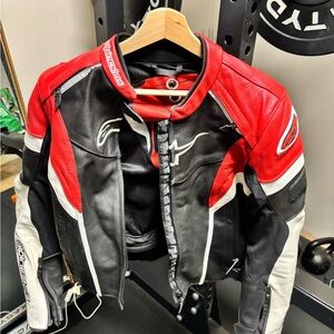 Women’s Alpinestars Stella Motorcycle Jacket, Black and Red, Size 10